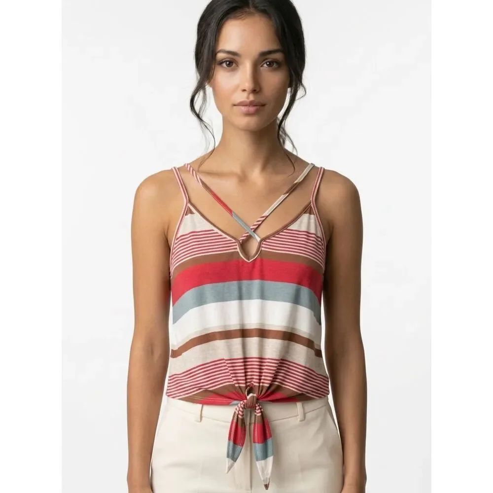 CY | Striped Tank Top X Straps Tie Bottom Medium